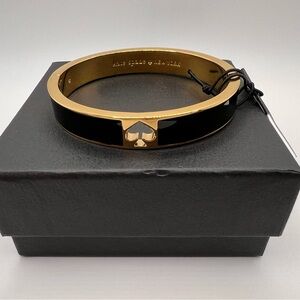 kate spade Black and Gold Spade Accent Bangle Bracelet